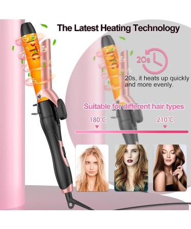 6 in 1 Wand Curling Iron Set with Flat Iron Hair Straightener - Professional Dual Voltage Hair Styling Hot Tools in Red - Buy Online on SooperMarket.com