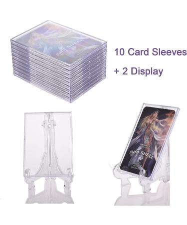 Qesonoo Top Loader Card Sleeves 10 Pack - Clear Acrylic Protectors for Trading Cards with 2 Display Stands - Baseball Sports Card Holder Case - White - Buy Online on SooperMarket.com