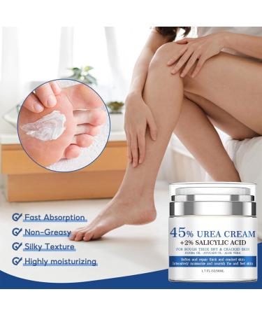 Urea Cream 45% with Salicylic Acid 2% - Intense Moisturizer for Dry Cracked Feet & Hands | Nourishing Foot Cream 1.7 fl.oz - Buy Online on SooperMarket.com