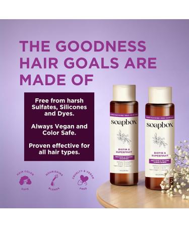 Soapbox Biotin & Superfruit Shampoo & Conditioner Set | Vegan Sulfate-Free Paraben-Free Color Safe Hair Care | 16 oz Each - Buy Online on SooperMarket.com
