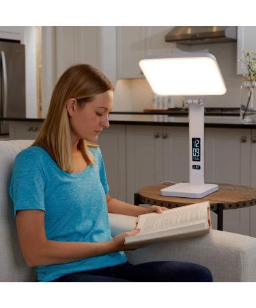 Theralite Aura Qi Light Therapy Sun Lamp - UV Free 10 000 LUX Light Therapy Lamp - Includes Alarm Clock Phone Charger USB Port - Buy Online on SooperMarket.com