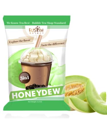Fusion Select Bubble Tea Mix - Flavored 3-in-1 Drink Powder with Cream & Sugar - Instant Pre-Mixed Beverage for Hot or Cold Blends & Yummy Frappes - 6 oz. Pack, Made in Taiwan (Honeydew)
