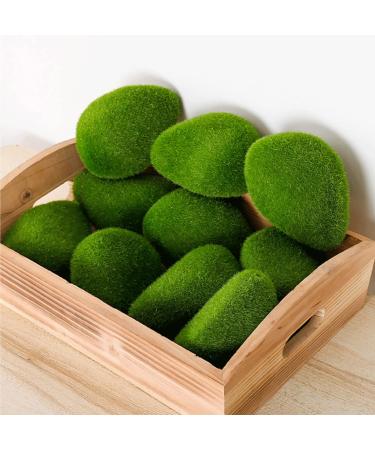 Nicunom 40 Pcs Artificial Moss Rocks - Faux Green Stones for Garden Decor & DIY Floral Arrangements - Buy Online on SooperMarket.com