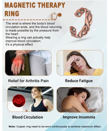 EnerCoppeX Copper Magnetic Ring for Women Lymphatic Drainage Adjustable Ring 3500 Gauss Magnet (CPR-0178) - Buy Online on SooperMarket.com