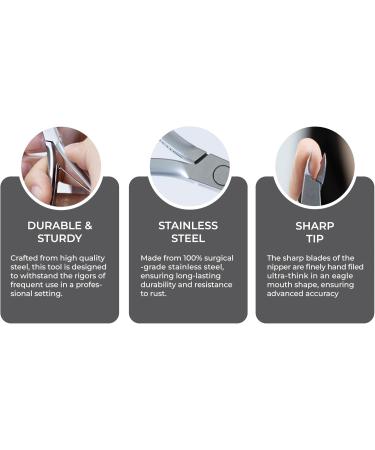 NGHIA Cuticle Nipper D-03 | Stainless Steel Durable & Sharp | Ergonomic Design | Salon & Home Use | Grey Plated - Buy Online on SooperMarket.com