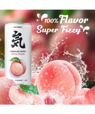 GENKI FOREST White Peach Sparkling Water 11.15 fl oz Cans (Pack of 24) - Buy Online on SooperMarket.com