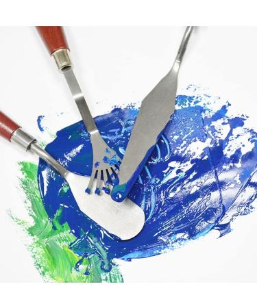 8 Pack Stainless Steel Painting Knife Set with Wood Handle - Professional Palette Knives Spatula for Oil Paint Canvas Artists Beginners - Buy Online on SooperMarket.com