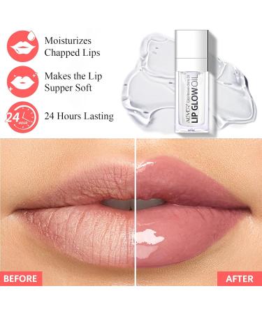 SBHEANGBA Moisturizing Lip Oil No-Sticky Lip Gloss Tinted Lip Balm Lip Care Long Lasting Clear Liquid Lipsticks Plump Lip Glow Oil For Dry Lip's Moisturizing Hydrating And Nourishing 06# Transparent - Buy Online on SooperMarket.com