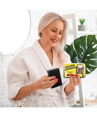 Geezer Gonads Soap Bar - Hilarious Gag Gift for Milestone Birthdays & Over-the-Hill Parties - Ideal Stocking Stuffer for Men - Buy Online on SooperMarket.com