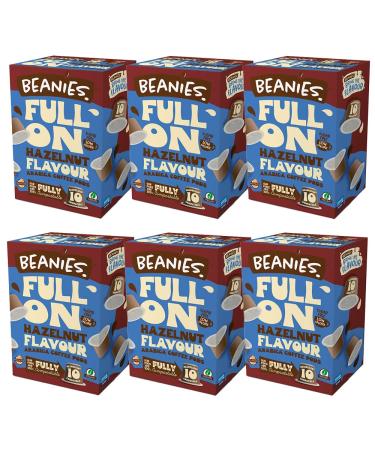 Beanies Hazelnut Flavour Arabica Nespresso Compatible Coffee Pods Pack of 6 (Total 60 Pods)