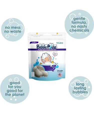 TruKid Yumberry Bubble Podz Bubble Bath for Baby & Kids | Gentle Bath Bomb for Sensitive Skin | pH Balanced 7 | Natural Ingredients | 24 Podz Pack - Buy Online on SooperMarket.com