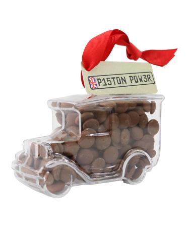 ButtonChocs Chocolate Vintage Car - Piston Power. Belgian Milk Chocolate Car Gift.