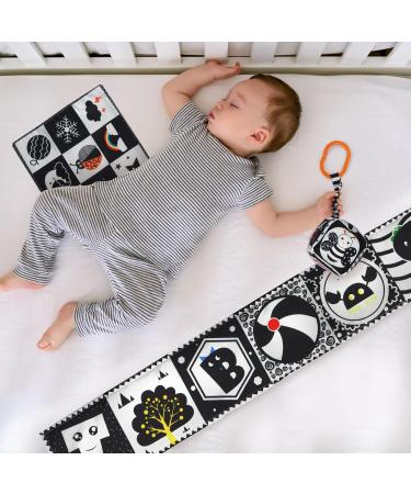 Buy Kuango Baby Toys 0-3 Months | Black & White Contrast Fabric Books for Cot & Stroller | Perfect Gift Sets for Newborns - Buy Online on SooperMarket.com