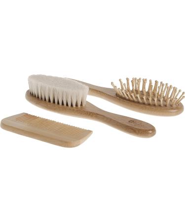 Kyte BABY Bamboo 3-Piece Brush Set - Goat Hair Brush, Wooden Bristle Brush, Bamboo Comb - Buy Online on SooperMarket.com