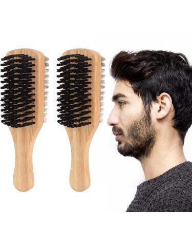 2PC Bartbrush Set - Soft Double-Sided Mustache & Facial Shaving Brushes for Men | Knot Removal Grooming Tool for Home & Salon - Buy Online on SooperMarket.com