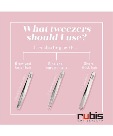 Rubis Classic Stainless Steel Slanted Tweezers with Real Ruby | Luxury Collection 1K103REDRU - Red Gold - Buy Online on SooperMarket.com