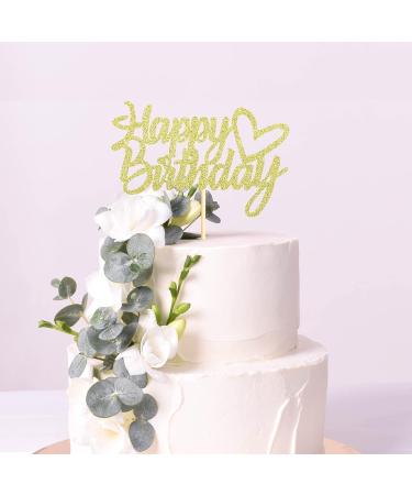 Sumerk Gold Glitter Happy Birthday Cake Topper 1PC Cake Toppers for Birthday Party Decorations Supplies - Buy Online on SooperMarket.com
