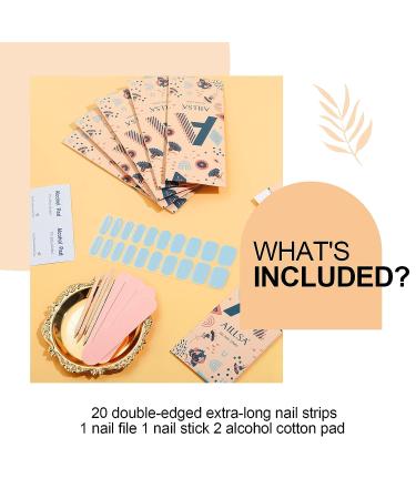 AILLSA Blue Gel Nail Strips - Long Lasting Full Nail Wraps for Women | 20pcs - Buy Online on SooperMarket.com