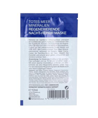 DERMASEL Dead Sea Minerals Night Repair Mask 12ml - Regenerate & Revitalize Skin | International Shipping Available - Buy Online on SooperMarket.com