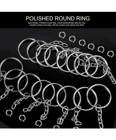 Teenitor Metal Split Key Chain Rings - 60 Pack 25mm Key Chains with 26mm Chains and Jump Rings - Ideal for Arts and Crafts - Buy Online on SooperMarket.com