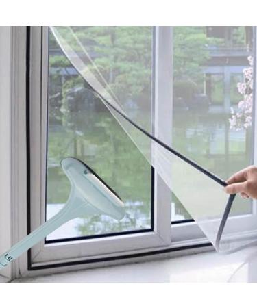 Virtcooy Glass Cleaning Brush - Glass Cleaning Scraper | Wet and Dry Dual Use Window Floor Wash Brush Mesh Screen Cleaner for Walls Counters Sofa Blue - Buy Online on SooperMarket.com