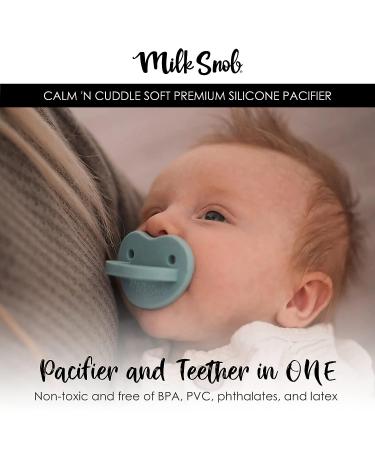 Milk Snob Calm n Cuddle Silicone Pacifier 6-18 Months - BPA Free Teether for Baby Girl and Boy. Perfect Baby Shower Gift for New Moms! Stage 2 Blue Breeze - Buy Online on SooperMarket.com
