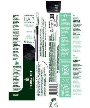 Herbatint Temporary Hair Touch-Up Temporary Colour 10ml - Black - Buy Online on SooperMarket.com