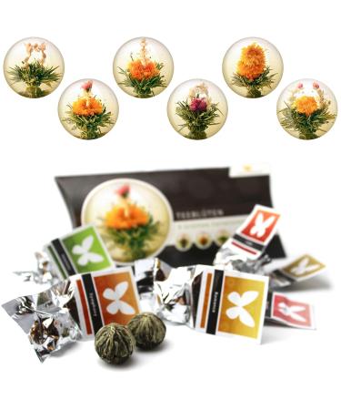 6 Tea Blower Gift Box - Blooming Green Tea Variations | Unique Gift for Birthdays Mother's Day & Christmas - Perfect for Tea Lovers - Buy Online on SooperMarket.com