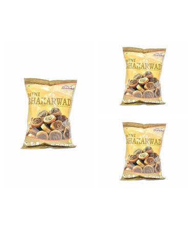 Saras Mini Bhakharwadi 200g (Pack of 3) | Crunchy and Flavorful Snack | Popular Indian Savouries | Treat for Every Occasions | Bite Sized Snack