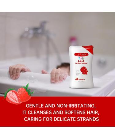Kids 2in1 Shampoo & Conditioner - Gentle Paraben & Dye-Free Formula for Delicate Hair - Daily Moisturizing - 10.14 fl. oz Strawberry - Buy Online on SooperMarket.com