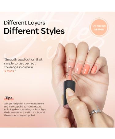 Modelones Gel Nail Polish 6 Colors Jelly Gel Polish Transparent Sheer Nude Neutral Nail Polish Soak Off UV Gel Nail Kit DIY Nail Art Salon Manicure Gifts for Women Girls Jelly Nude - Buy Online on SooperMarket.com