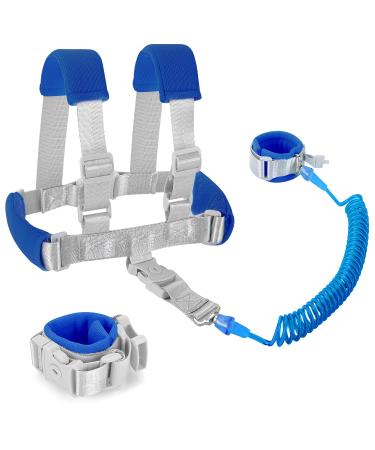Child Leashes for Toddlers - Toddler Harness with Leash 2 in 1 Wrist to Wrist Child Leash and Backpack Keep Your Kid Close and Safe in Crowded Place Blue 8.2 Feet