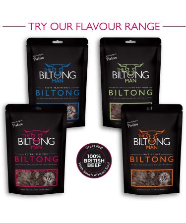 Biltong Man Peri-Peri Beef Biltong 500g Pack - Healthy High Protein Dried Chilli Beef Snack - Buy Online on SooperMarket.com