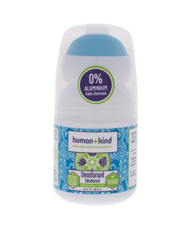Human+Kind Deodorant - Vegan  Aluminum-Free  Natural Deodorant - Strong  Fresh  24-Hour Sweat Repellant and Odor Protection - Roll-On  Invisible  Unscented Formula  Safe on Sensitive Skin - 1.69 oz 1.69 Fl Oz