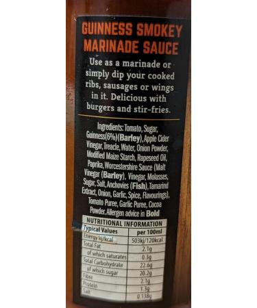 Guinness Smokey Marinade Sauce Bold Flavors for Grilling & Beyond 230ml - Buy Online on SooperMarket.com