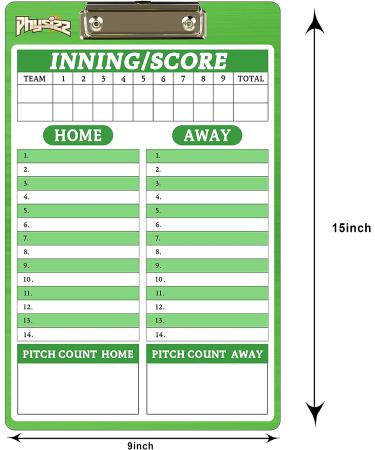 PHYSIZZ Dry Erase Baseball Coaches Clipboard - Double-Sided Coach Lineup Marker Board for Baseball & Softball - Buy Online on SooperMarket.com