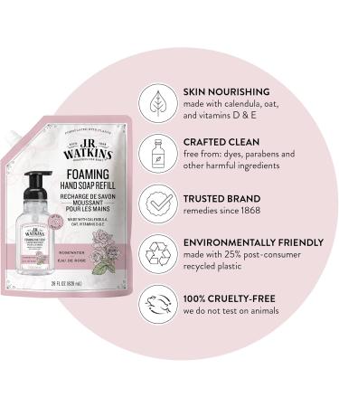 J.R. Watkins Rosewater Foaming Hand Soap Refill Pouch 828 mL Rose 828 ml (Pack of 1) - Buy Online on SooperMarket.com