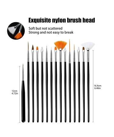 15-Part Multifunctional Painter Brush Set - Watercolor Acrylic & Nail Art Brushes for Detail Painting - Buy Online on SooperMarket.com