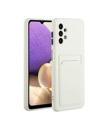 Tivenfezk Nadoli Silicone case for Samsung Galaxy A13 4G Ultra thin shockproof scratch -resistant Wallet soft TPU protective cover Cell phone case with credit card holder Samsung Galaxy A13 4G white