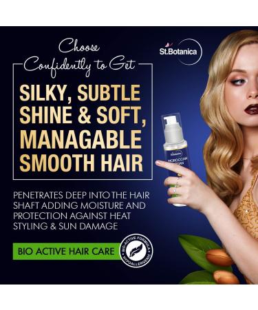 StBotanica Moroccan Argan Hair Serum - Nourishing & Frizz Control with USDA Organic Argan Oil - 120ml for Healthy Shiny Hair - Buy Online on SooperMarket.com