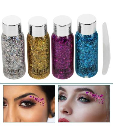 Gogogmee 4pcs Set Colorful Eye Shadow Body Glitter Festival Glitter Gel Glitter Body Lotion Liquid - Buy Online on SooperMarket.com
