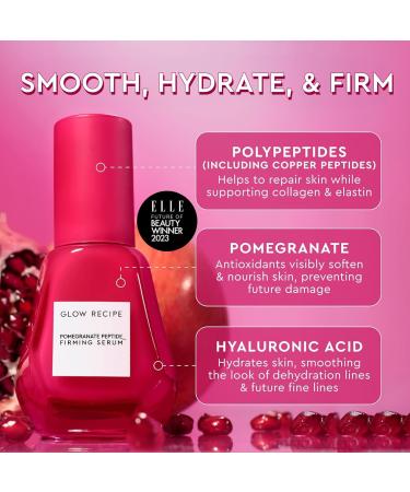 Glow Recipe Pomegranate Copper Peptides Face Serum - Hydrating Anti-Aging Peptide Serum for Men & Women | Smooth Fine Lines & Boost Firmness (30ml - Buy Online on SooperMarket.com