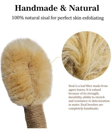 Sisal Dry Body Brush for Exfoliation and Skin Health - Natural Bristles, Improve Blood Circulation, Reduce Cellulite and Ingrown Hairs - Buy Online on SooperMarket.com