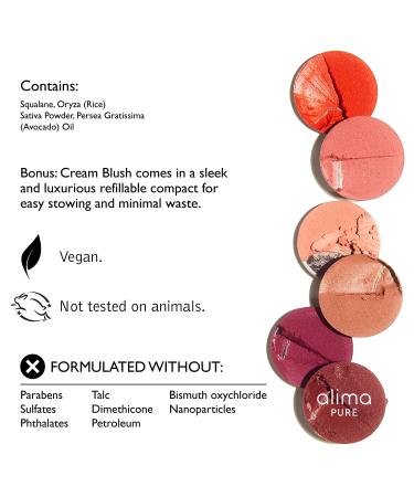 Alima Pure Cream Blush: Talc-Free Lip & Cheek Tint for Natural Satin Finish - Vegan & Cruelty-Free (6 Shades) - Buy Online on SooperMarket.com