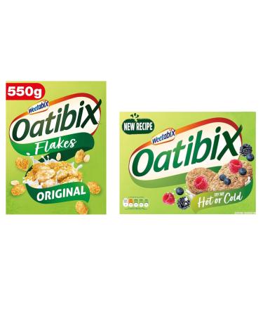 Wholegrain Oats Breakfst Cereal Bundle - with Weetabix Oatibix 24 Biscuit Cereal and Oatibix Flakes Original 550g