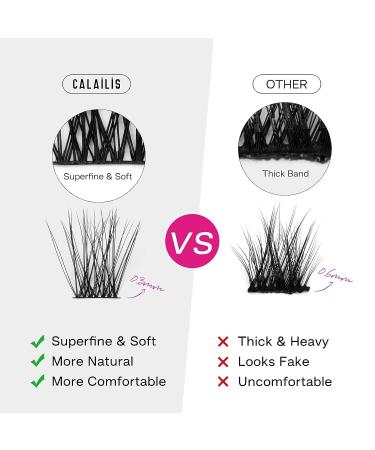CALAILIS Cluster Lashes 120Pcs Mega Volume Superfine Individual Lashes | Reusable Wispy Eyelash Clusters | DIY Eyelash Extension | Natural Look | 703MIX-C - Buy Online on SooperMarket.com
