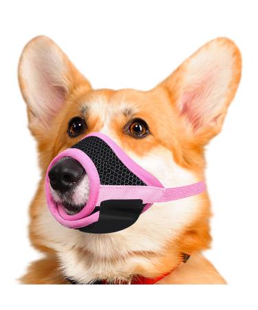 Singwow Dog Muzzle with Adjustable Strap to Prevent Biting Barking and Chewing Air Mesh Breathable Pet Muzzle for Small Medium Large Dogs (S)
