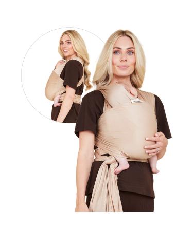 Freerider Co. Baby Sling | Stretchy Baby Wrap Carrier | Newborn - 30lbs | Premium Supersoft Tencel Fabric | Certified Hip Healthy | Award Winning Ergonomic Carrier (Almond)