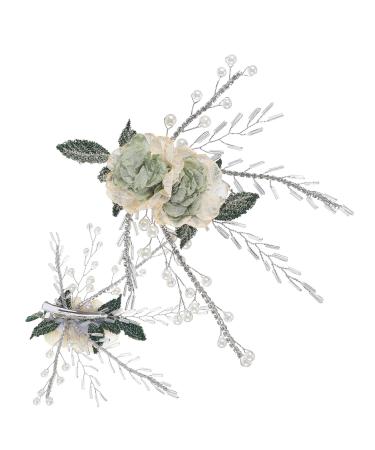 HAPINARY Bridal Headpiece Hair Clips Wedding Hair Accessories Tiara Hair Barrettes Gold Hair Accessories Hair Pin Bridal Hair Accessories for Wedding Bridesmaid Hair Accessories Cloth