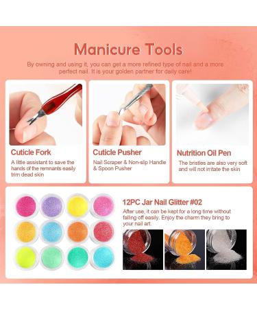 Dipping Powder Nail Kit Starter with Nail Drill - 6 Color Set with Glitter and Essential Liquid, Manicure Tools Gift for Women - Buy Online on SooperMarket.com
